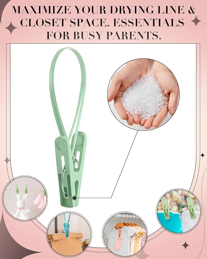 100 Pack Multi Purpose Laundry Hanging Clips - Image 7
