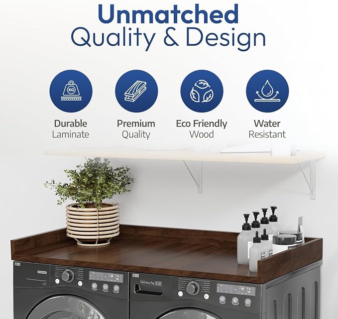 OfficeSimpli Washer Dryer Countertop, Made in USA, Non-Slip Pads, Laundry Room - Image 7