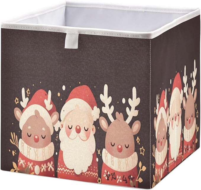 senya Large Storage Bins Deer Sweater Santa Claus Collapsible Foldable Storage by senya