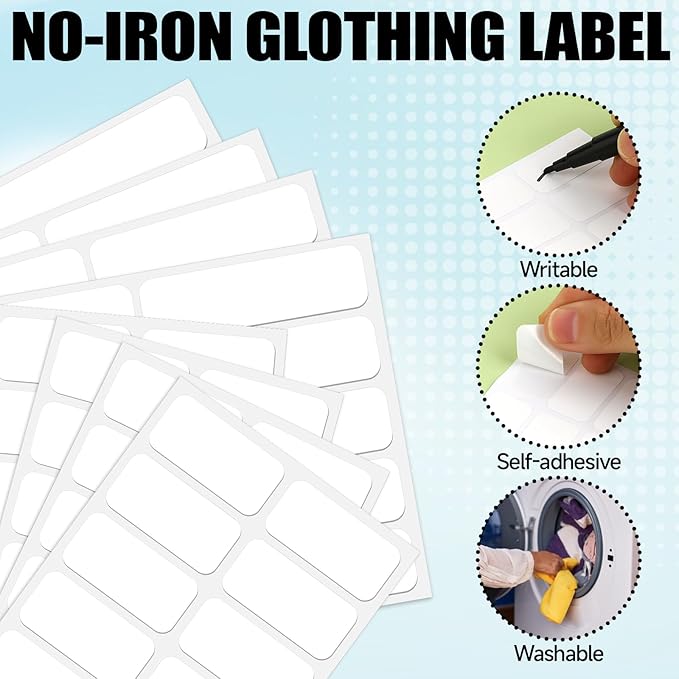 300Pcs Clothing Labels No Iron Laundry Labels Self-Stick Fabric Labels - Image 5