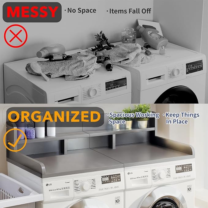 Washer Dryer Countertop with Shelf, Double Layer Organizer - Image 7