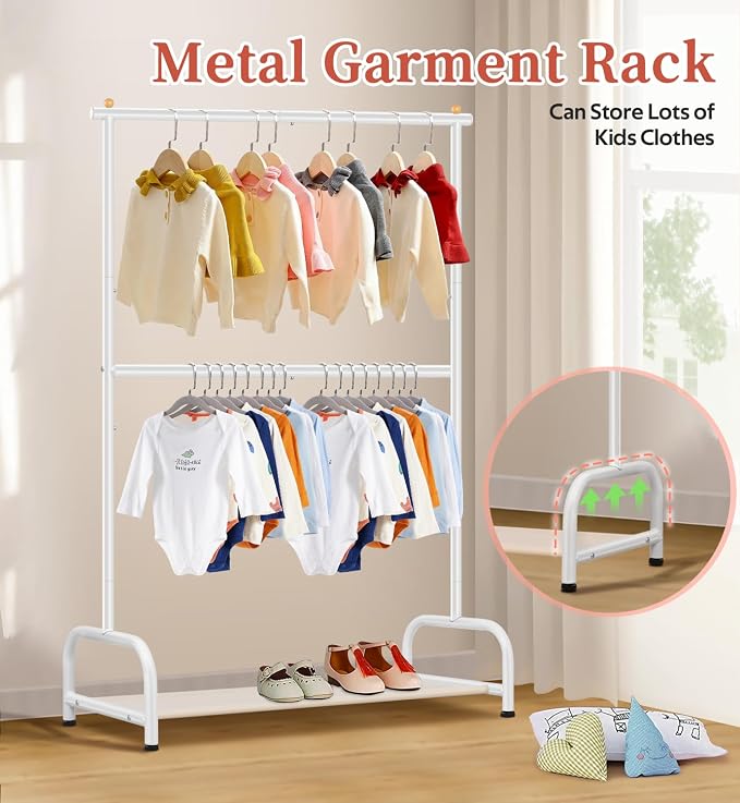 SLEEPING LAMB Double Rod Kids Clothes Rack, Small Toddler Clothing Rack - Image 3