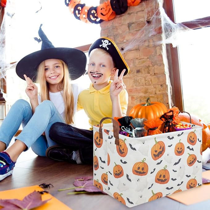 Rectangular Halloween Basket, Halloween ghost storage basket Collapsible toy - Image 5