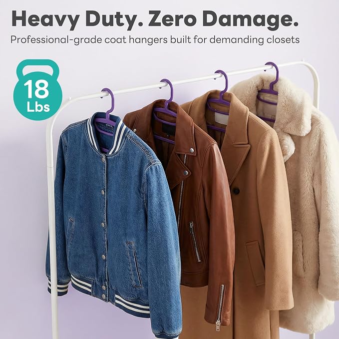 HOUSE DAY Plastic Clothes Hangers 24 Pack, Sweater Hangers No Shoulder Bump - Image 5
