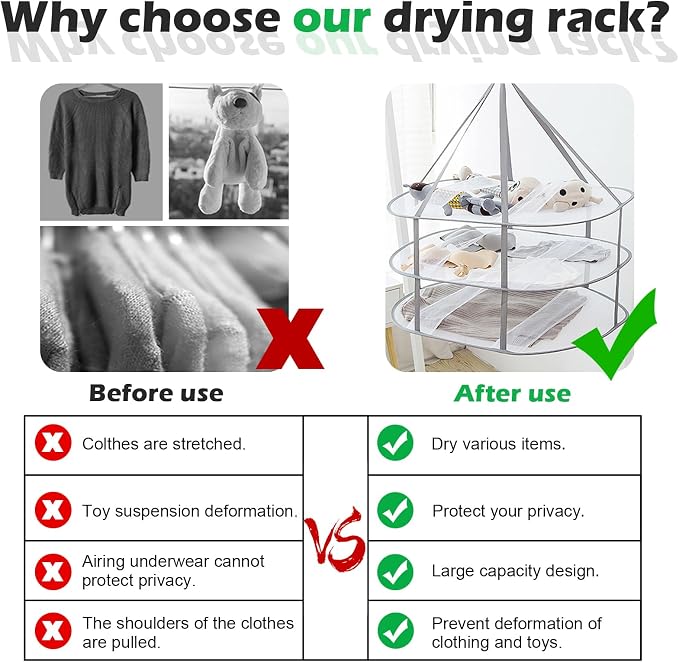 1 Tier Folding Mesh Clothes Drying Rack - Image 5