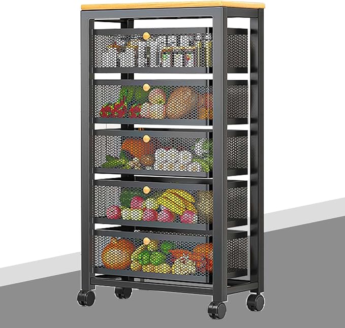 Compact Sideboard Storage Trolley Cabinet. Tall Larder Cupboard by Unknown