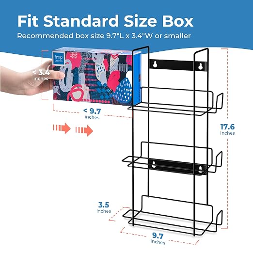 FMP Brands Triple Glove Holder for Wall Mount, Wire Rack Disposable Napkin - Image 3