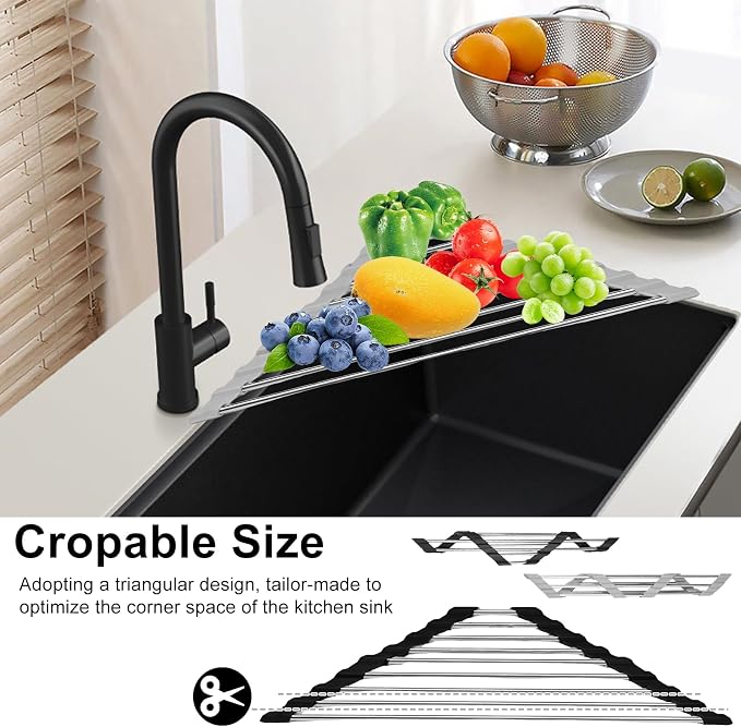 8Pcs Triangle Dish Drying Rack, Corner Stainless Steel Draining Rack, Foldable - Image 4