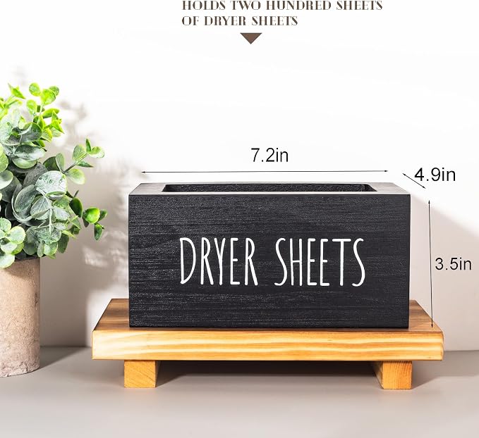 zoocatia Laundry Room Decor Dryer Sheet Container Wood Detergent Dispenser - Image 6