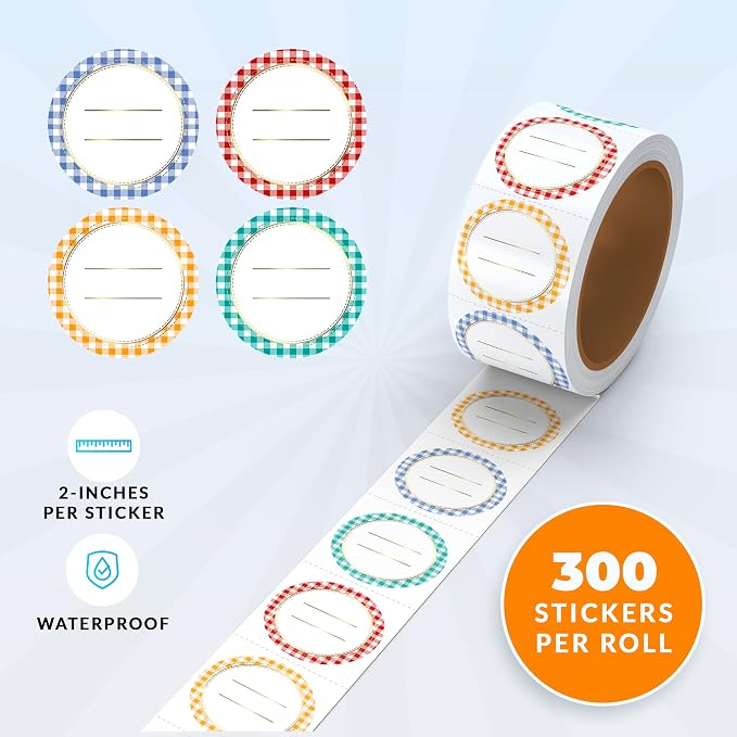 Mobiusea Creation Gold Foil Canning Labels Roll | 2 inch | Waterproof | 300 - Image 3