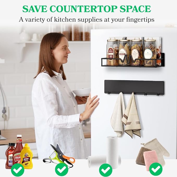 5-Pack Magnetic Spice Rack for Refrigerator, Heavy Duty Magnetic Shelf for - Image 6