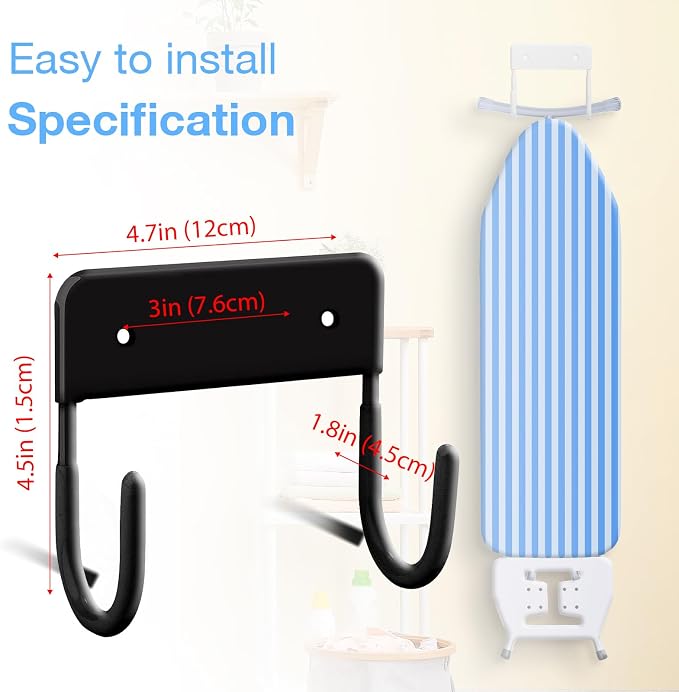 2 Pack Ironing Board Wall Mount Ironing Board Hanger Wall Mount - Image 2