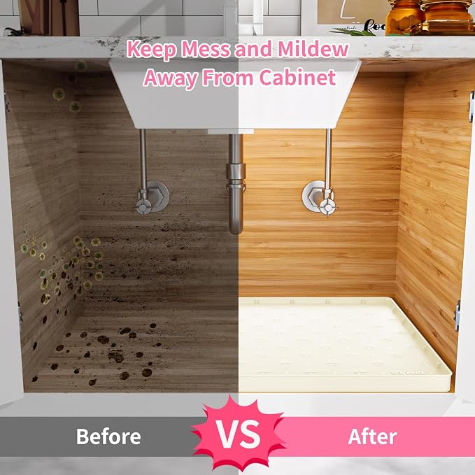 Sdpeia Under Sink Mat 19"×19" Waterproof Silicone Cabinet Liner & Sink Protector - Image 5