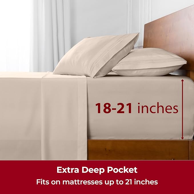 Mellanni Extra Deep Split King Sheets - Image 6