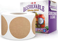 MESS Dissolvable Canning Labels – 200 Kraft 2.5" Removable Mason Jar Stickers by MESS