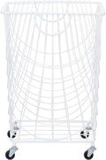 Deco 79 Metal Storage Cart Deep Set Mesh Rolling Laundry Basket by Deco79