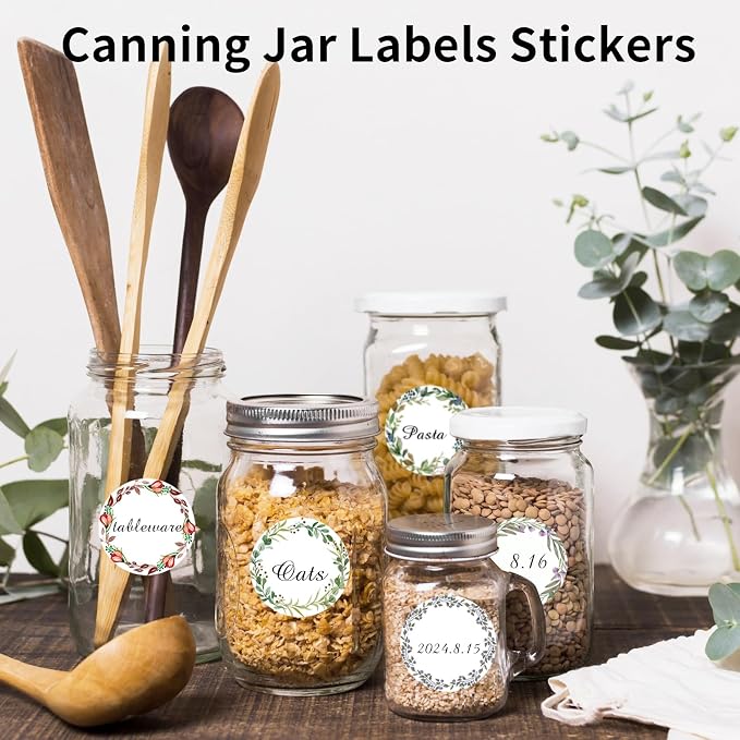 400Pcs Canning jar Labels, 2 inch White Mason jar Labels, Christmas Gift Labels - Image 4