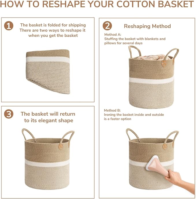 CHICVITA Extra Large Woven Storage Basket - Image 7