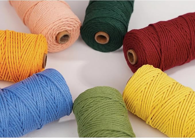 Macrame Cord, 3mm x 109Yards, Cotton Cord, Natural Cotton Macrame Rope - Image 5