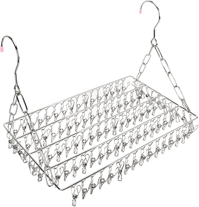 Laundry Drying Rack Stainless Steel Multifunctional Hanging Silver Clothes - Image 6