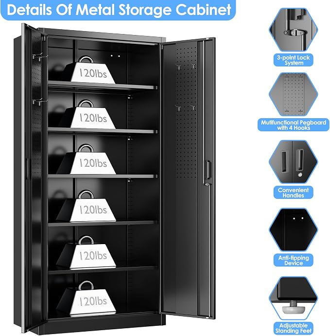 71" H Metal Garage Cabinet - Image 6