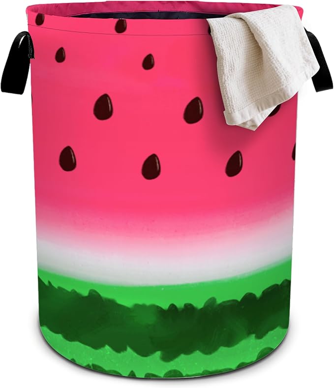 Watermelon Laundry Basket Foldable Oxford Cloth Tote Bag Laundry Hamper Clothes by bassyilCustomizedforlife