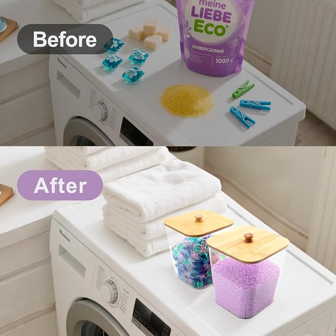 FEXIA 3+2 Pack Laundry Pods Containers and Dryer Sheet Holder - Image 3