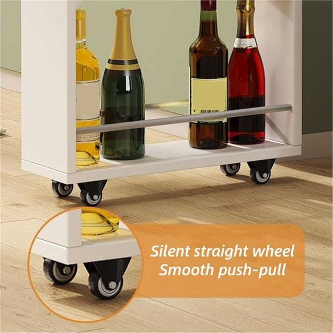 4 Tier Slim Rolling Storage Cart Narrow Rolling Utility Cart Kitchen Storage - Image 5