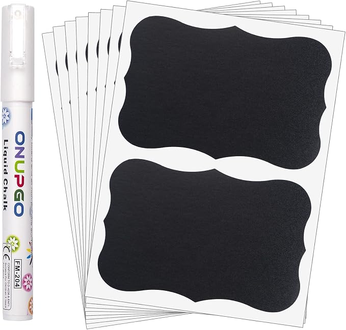 ONUPGO Large Chalkboard Labels, 4 x 6 Reusable Blackboard Stickers Waterproof by ONUPGO
