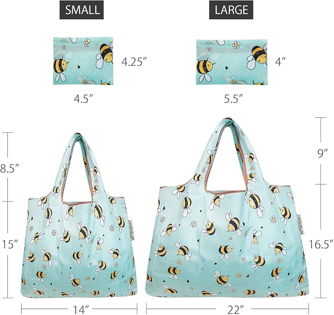 allydrew Large Foldable Tote Nylon Reusable Grocery Bag - Image 3
