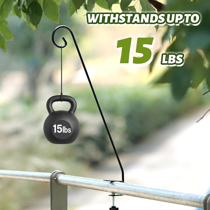 MIXXIDEA 2 Packs Heavy Duty Deck Rail Pole Deck Hook, Extensible and Adjustable - Image 3