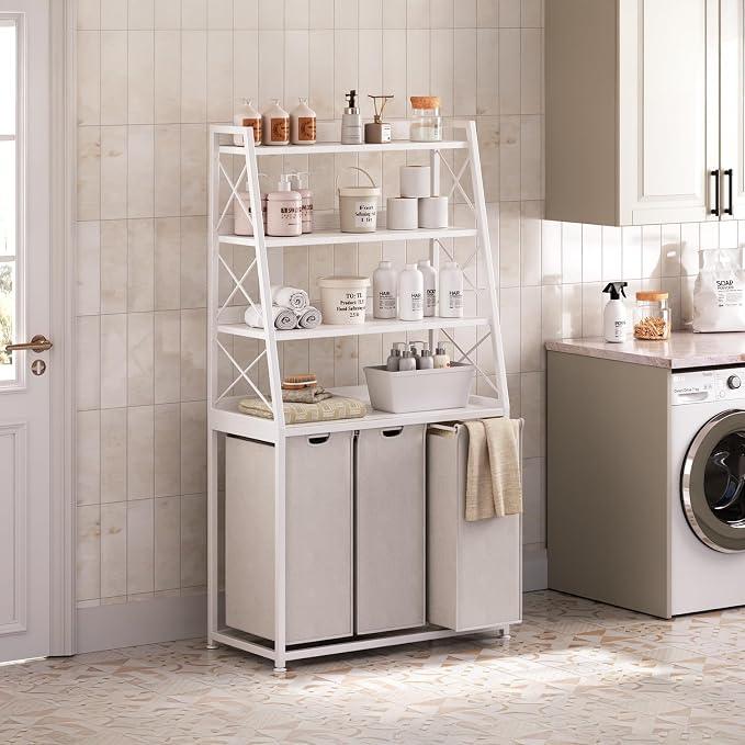 Laundry Basket, 3 Section Laundry Hamper - Image 2