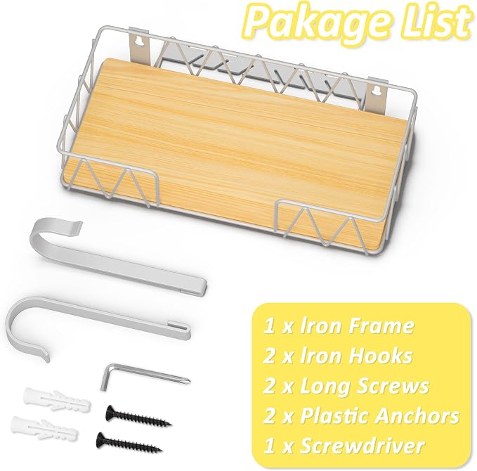 Ironing Board Hanger with Removable Hooks, Ironing Board Holder Wall Mounted - Image 6