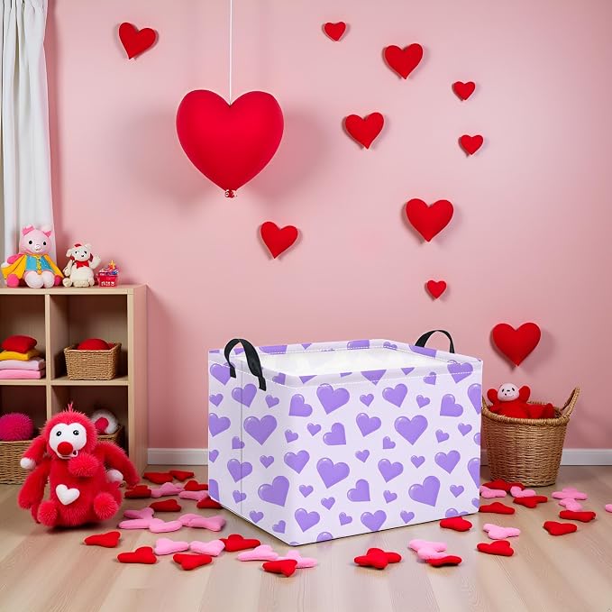 Rectangular Valentines Basket for Women Girls Storage Bin Organizer Box Shelf - Image 5