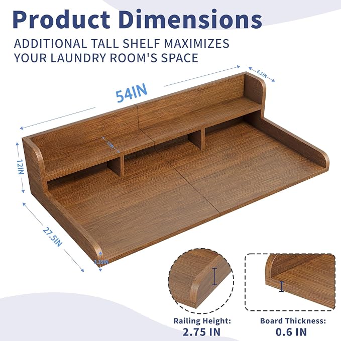 Washer Dryer Countertop with Shelf, Double Layer Organizer - Image 3