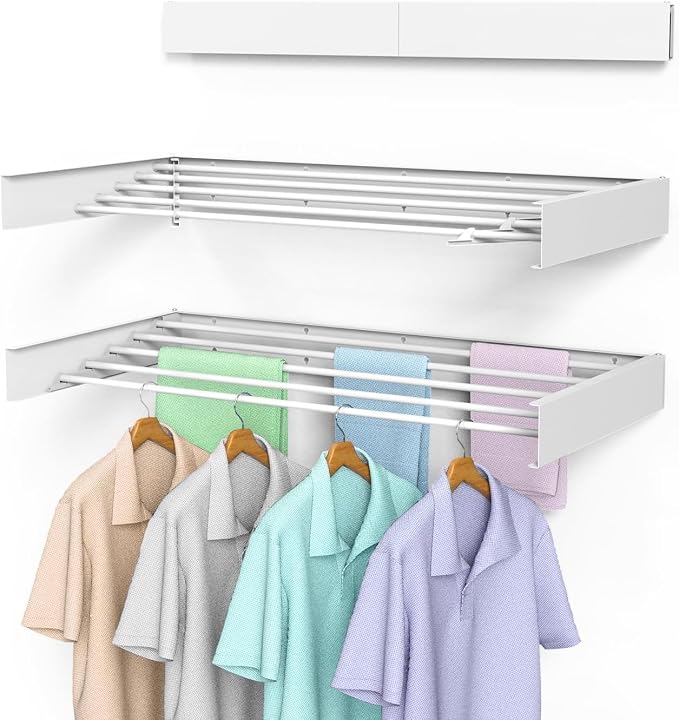 Laundry Drying Rack, Collapsible Wall Mounted Clothes Drying Rack by Unknown