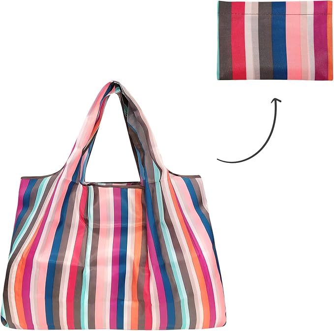 allydrew Large Foldable Tote Nylon Reusable Grocery Bag - Image 4