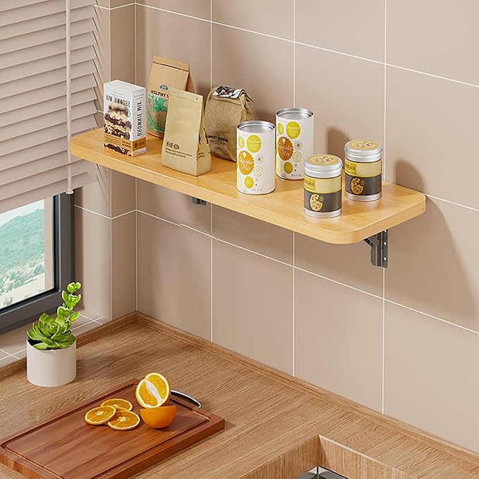 Wall Mounted Folding Table Desk Kitchen Dining Table Floating Foldable Table by Unknown