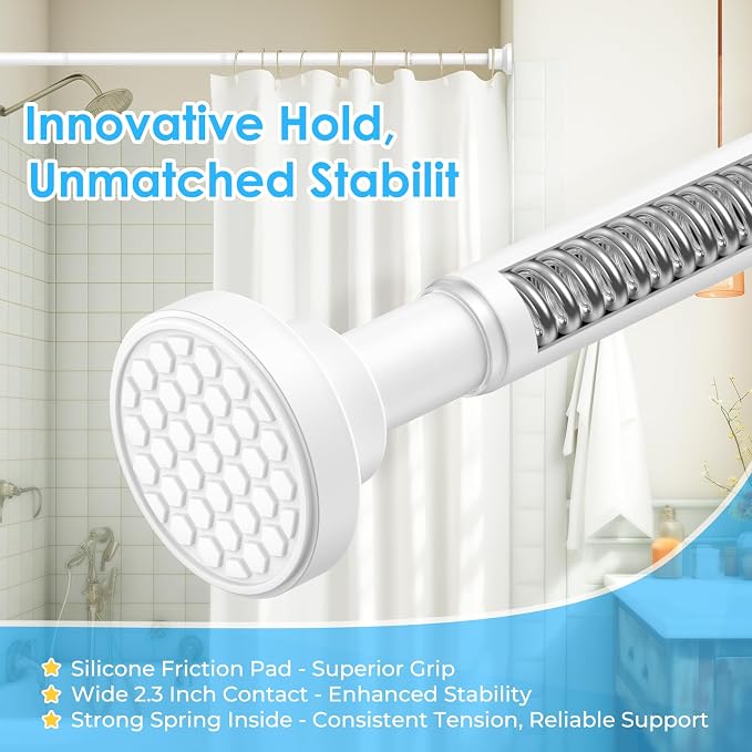 AIZESI Shower Rod Tension 42-98 Inch, Shower Rods - Image 3
