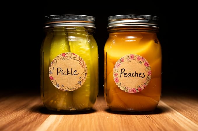 2" Pink Flower Label Stickers for Jars, Mason Jars, Spice Bottles & More - Image 5