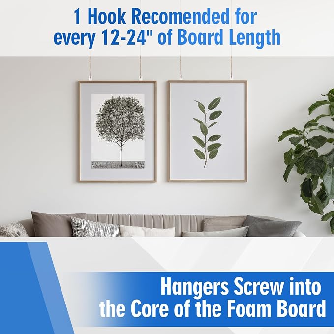 Chunful 24 Pack Foam Board Hangers Hanging Foamcore Wall Hangers, Work - Image 6