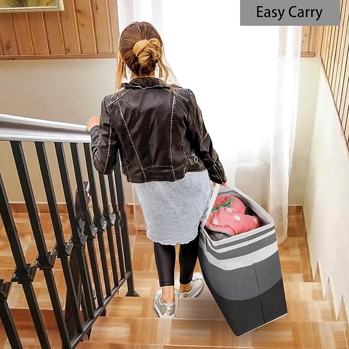 2-Pack Large Laundry Basket, Waterproof, Laundry Hamper, Collapsible Tall - Image 7