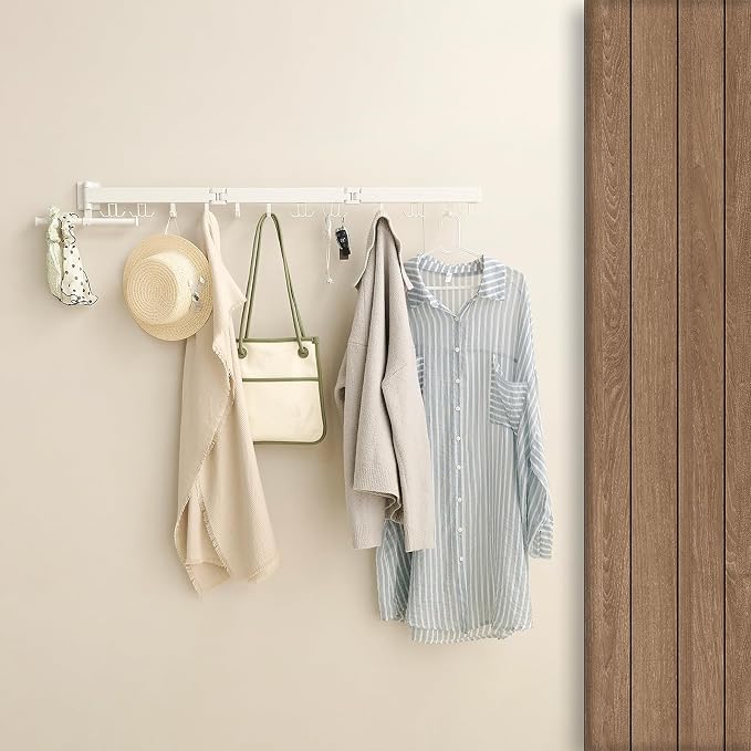 JOOM Clothes Drying Rack Wall Mounted, Folding Clothes Drying Rack, Retractable - Image 3