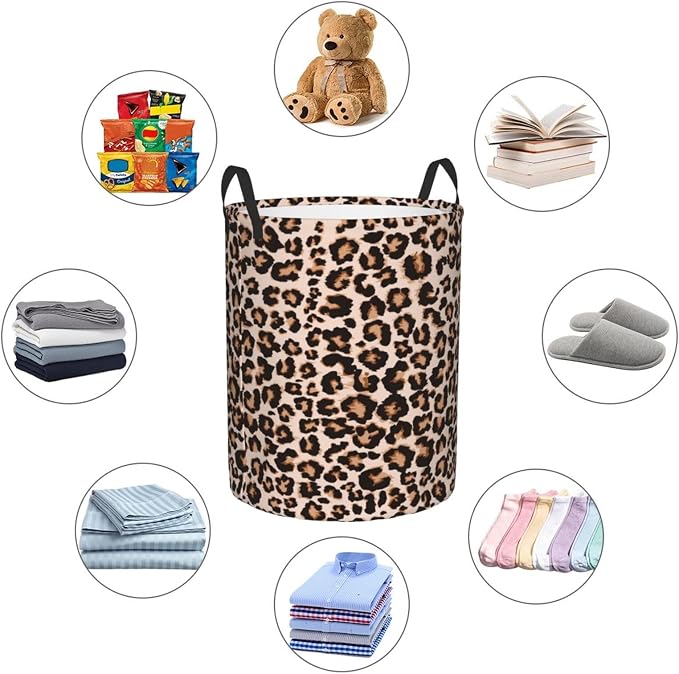 Cheetah Leopard Print Animal Skin Laundry Hamper Bag - Image 5