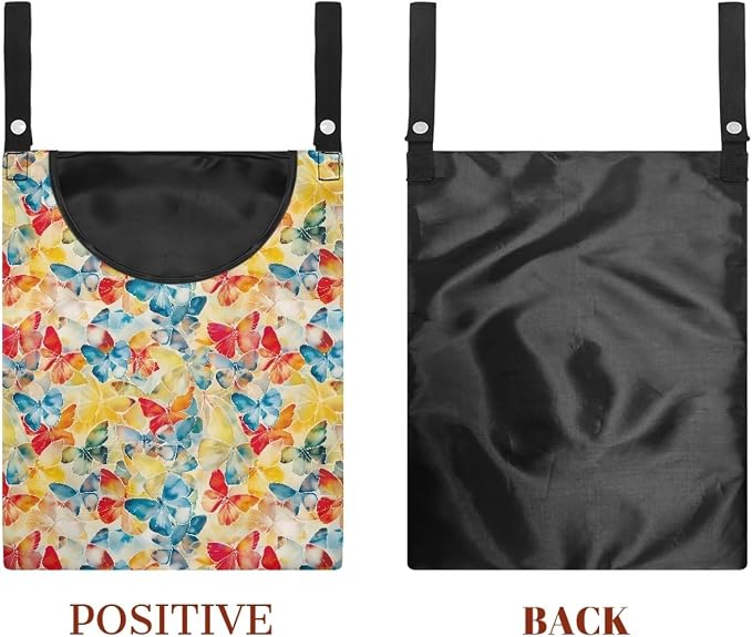 Colorful Butterfly Hanging Clothes Pin Bag Clothespin Storage Organizer Large - Image 7