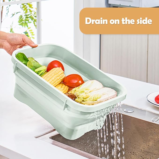 Collapsible Dish Pans, 2Gal Capacity, Plastic Dish Tub Dishpan - Image 2