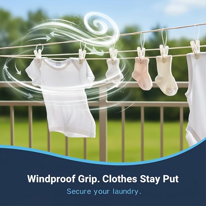 90Pcs Windproof Plastic Clothes Drying Clips - Image 5