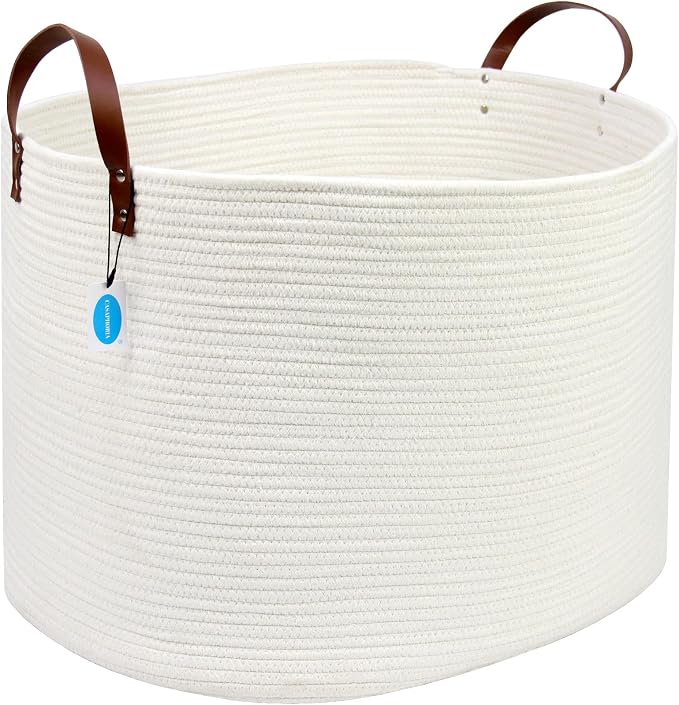 Casaphoria Extra Large Woven Cotton Rope Storage Basket - Image 2