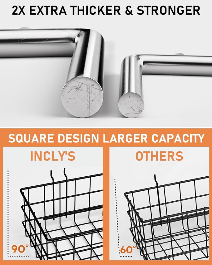 INCLY 1/4“ Extra Thick Pegboard Accessories Kit - Image 2