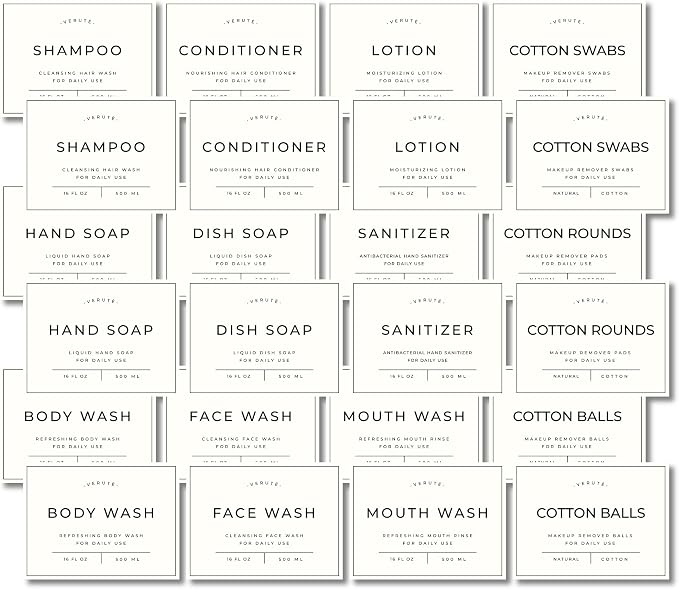 Waterproof Labels for Amber Glass Soap Dispenser and Plastic Bottles - Image 5